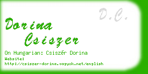 dorina csiszer business card